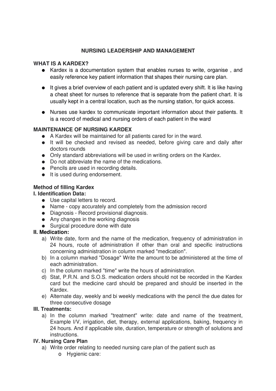 Nursing Leadership and Management - Page 1