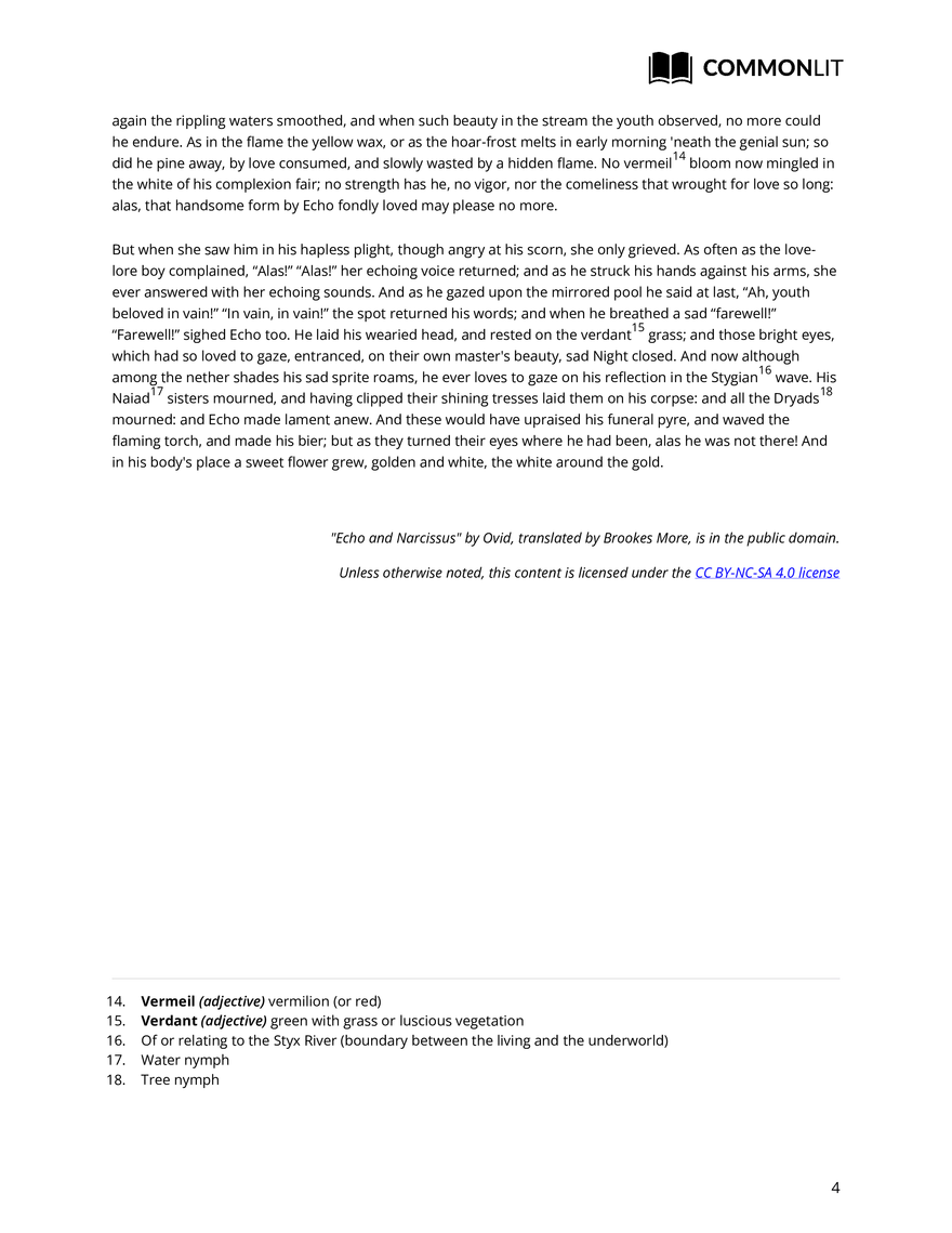 Common Lit: Echo and Narcissus - Page 4