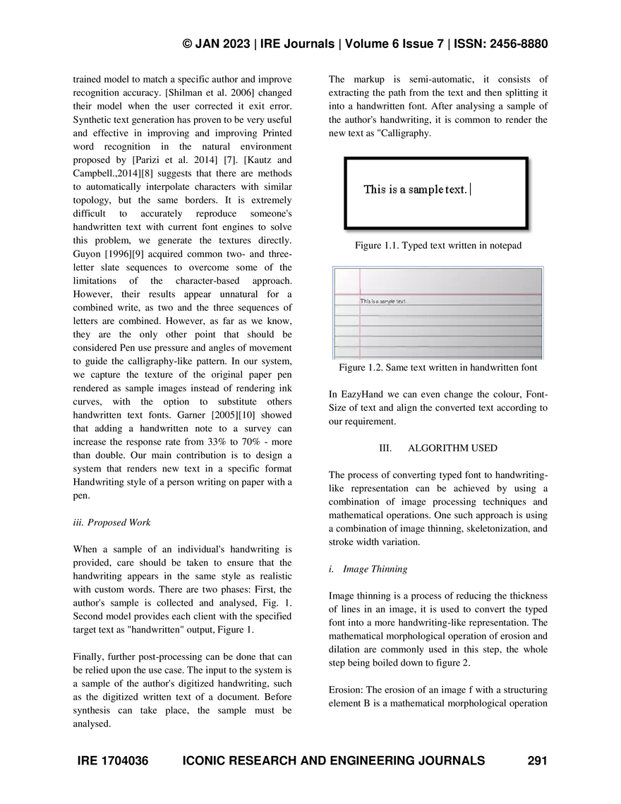 Scalable Conversion of Typed to Handwritten Font - Page 2