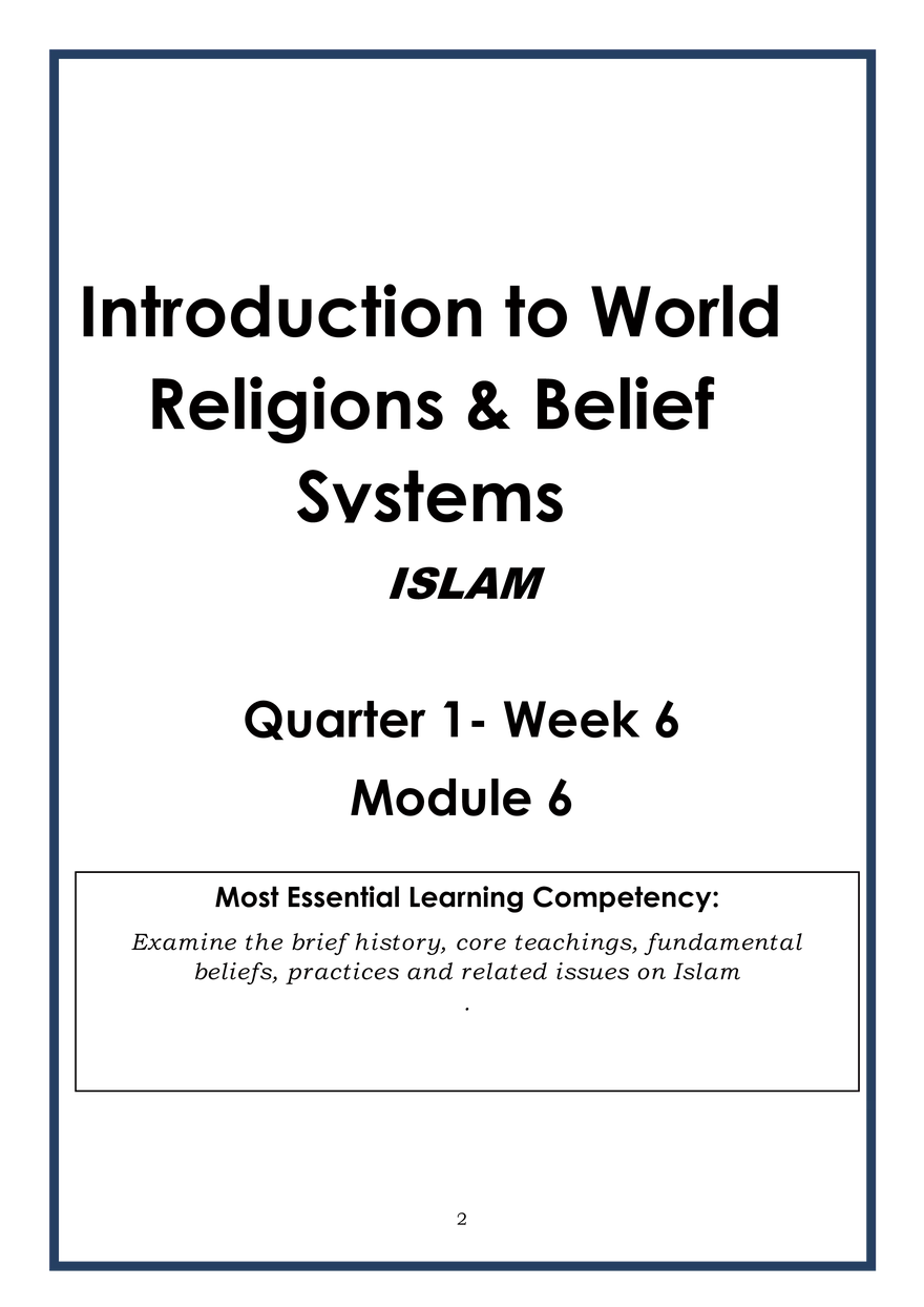 Islam Quiz - Page 1