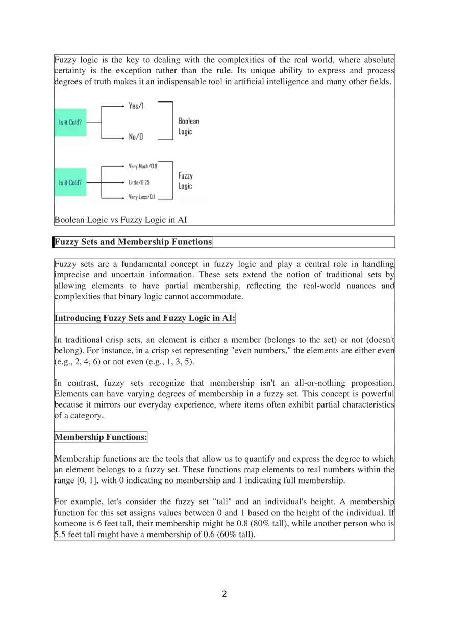 Fuzzy Logic in AI (Artificial Intelligence) - Page 2