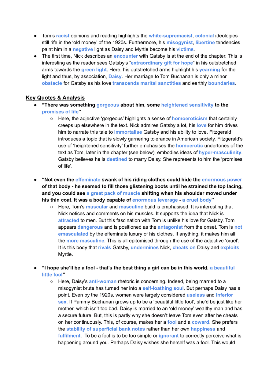 Great Gatsby Overview of Text and Key Scenes - Page 8