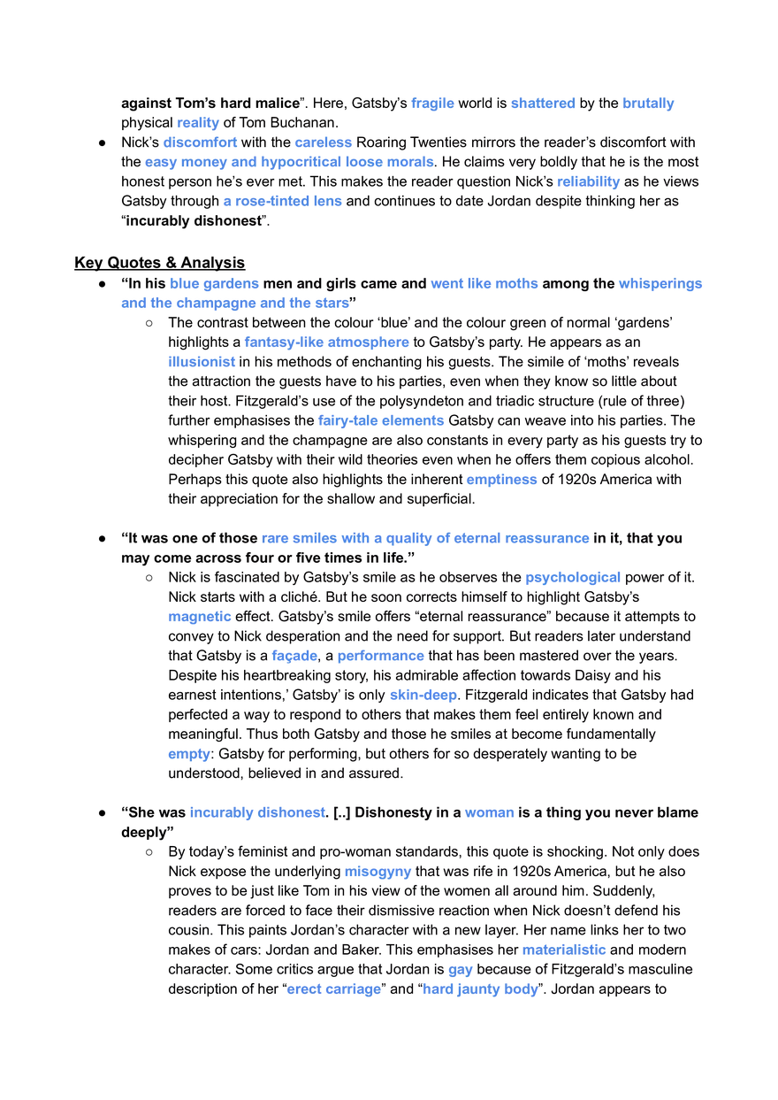Great Gatsby Overview of Text and Key Scenes - Page 14