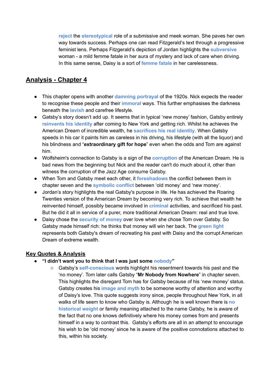 Great Gatsby Overview of Text and Key Scenes - Page 15