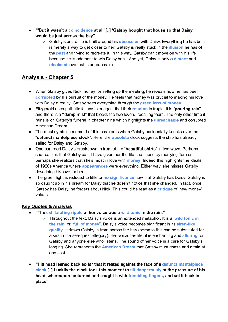 Great Gatsby Overview of Text and Key Scenes - Page 17