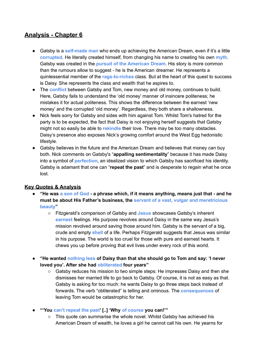 Great Gatsby Overview of Text and Key Scenes - Page 19