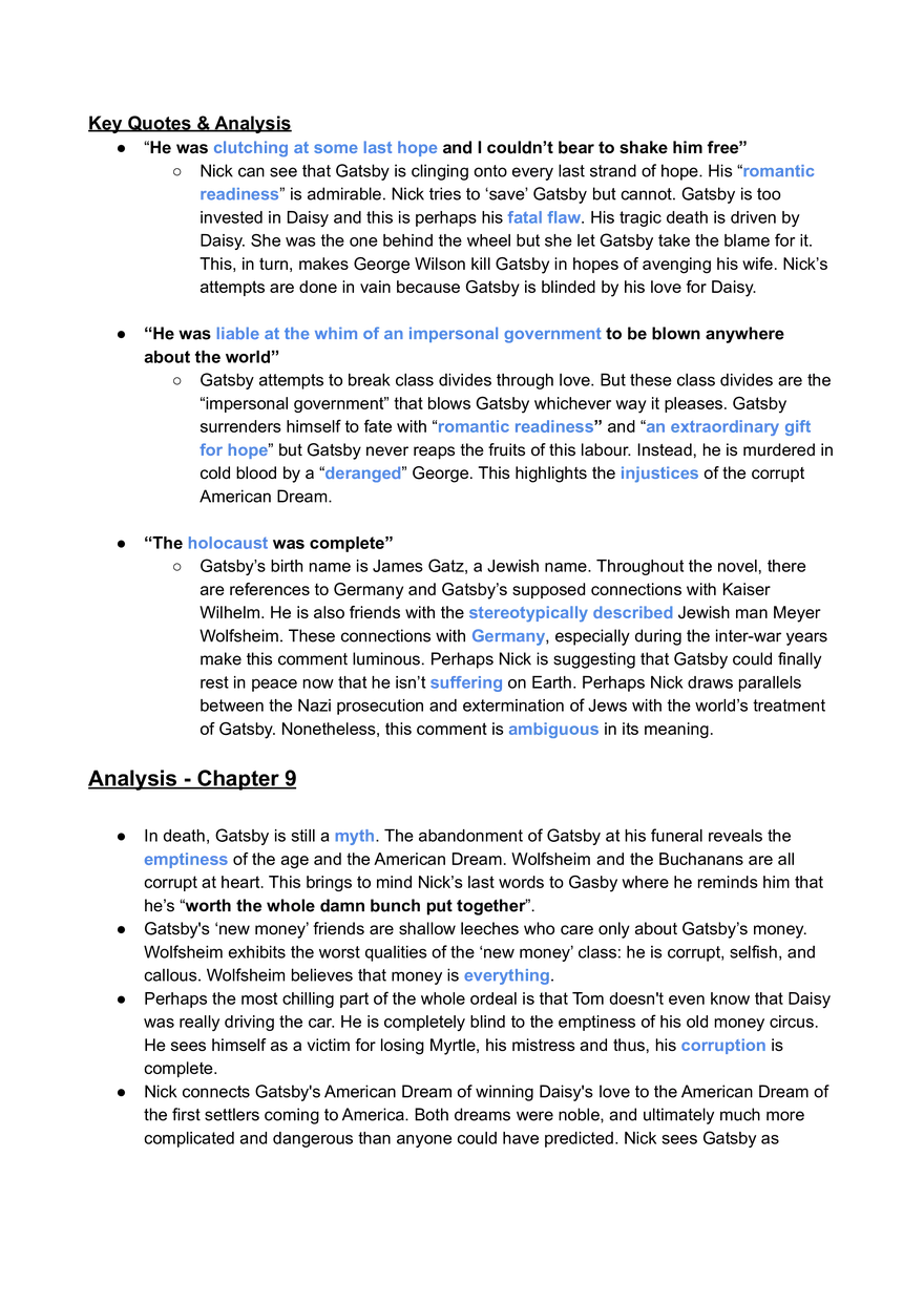 Great Gatsby Overview of Text and Key Scenes - Page 23