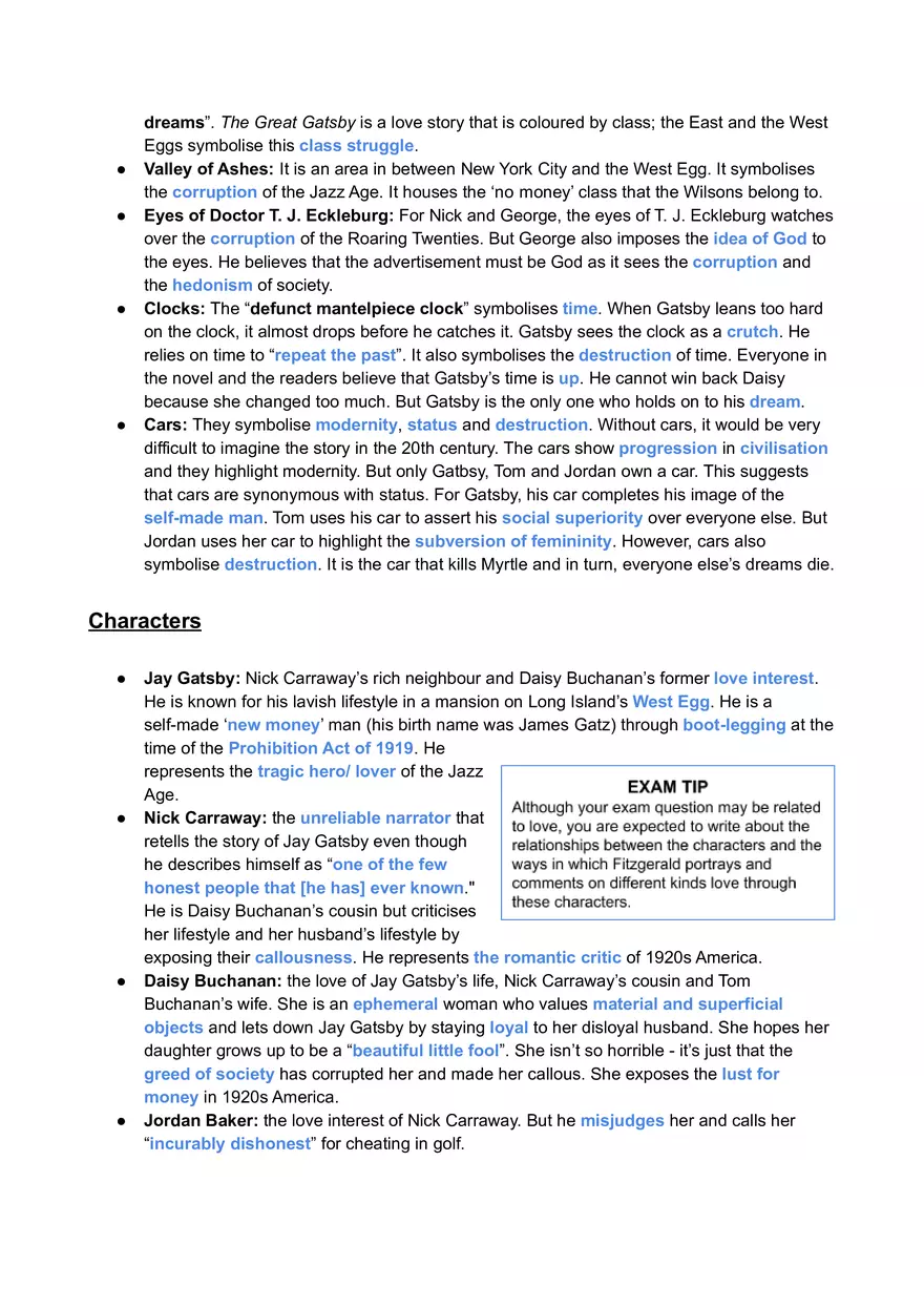 Great Gatsby Overview of Text and Key Scenes - Page 30