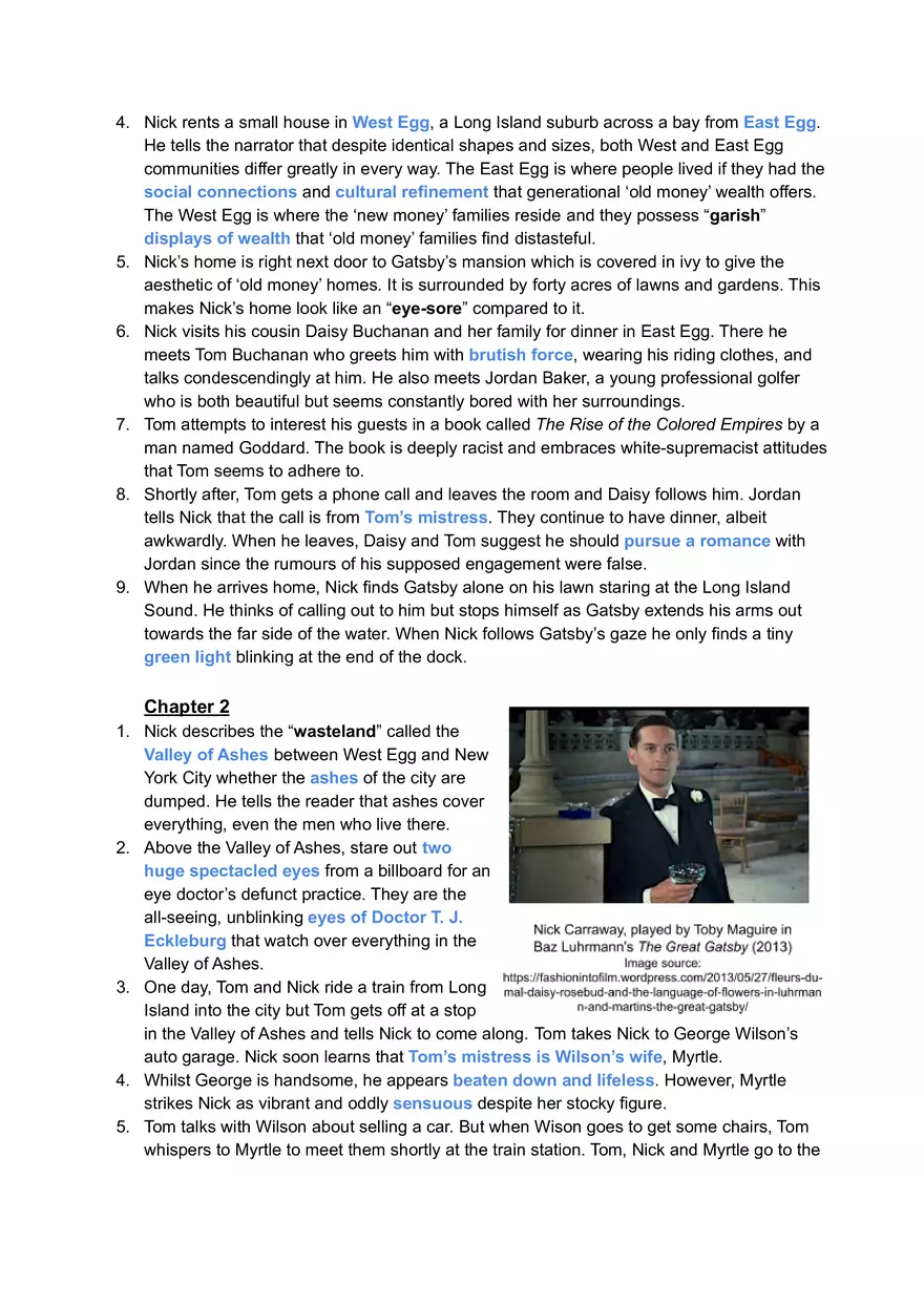 Great Gatsby Overview of Text and Key Scenes - Page 32