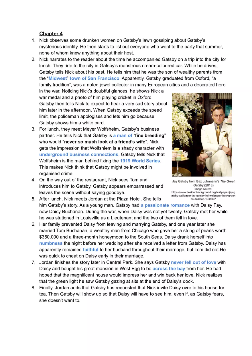 Great Gatsby Overview of Text and Key Scenes - Page 34