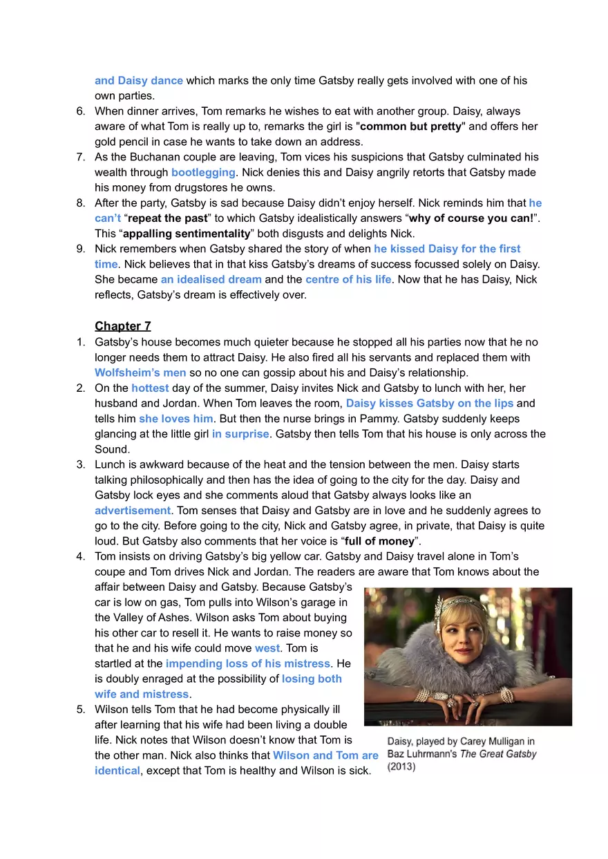Great Gatsby Overview of Text and Key Scenes - Page 4