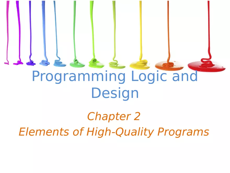 Chapter 2 Elements of High-Quality Programs - Page 1