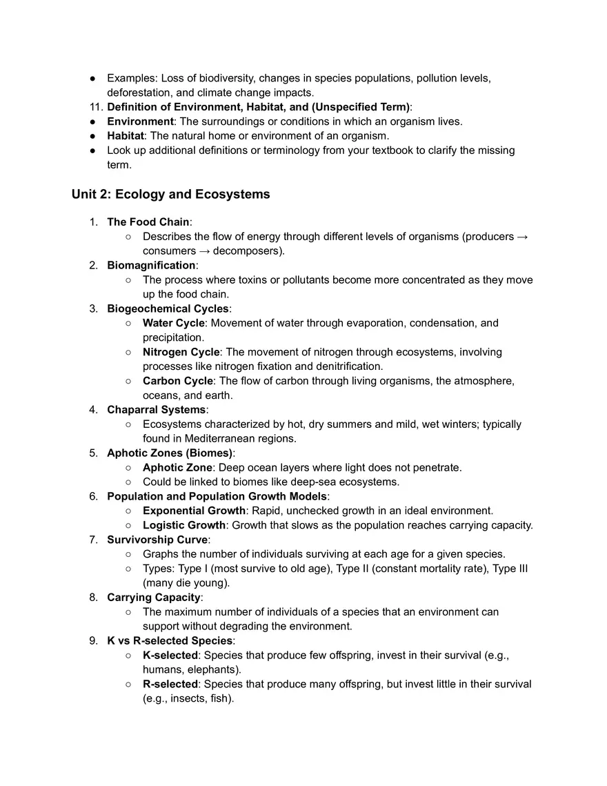 Unit 1 Introduction to Environmental Science - Page 2