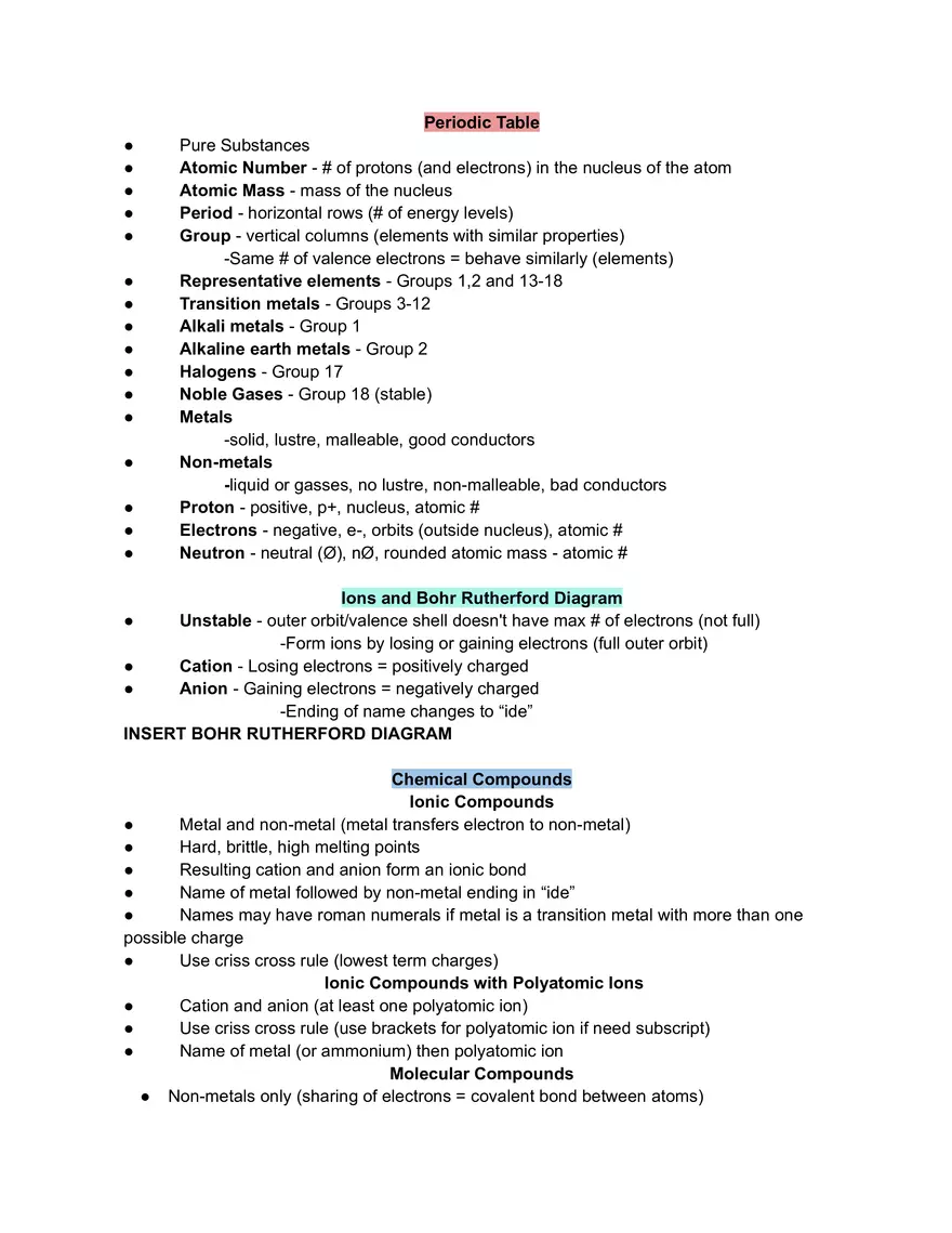 Chemistry Review - Page 1