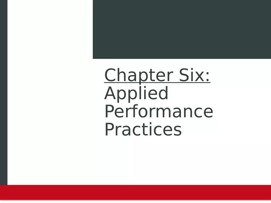 Chapter 6 Applied Performance Practices - Page 1