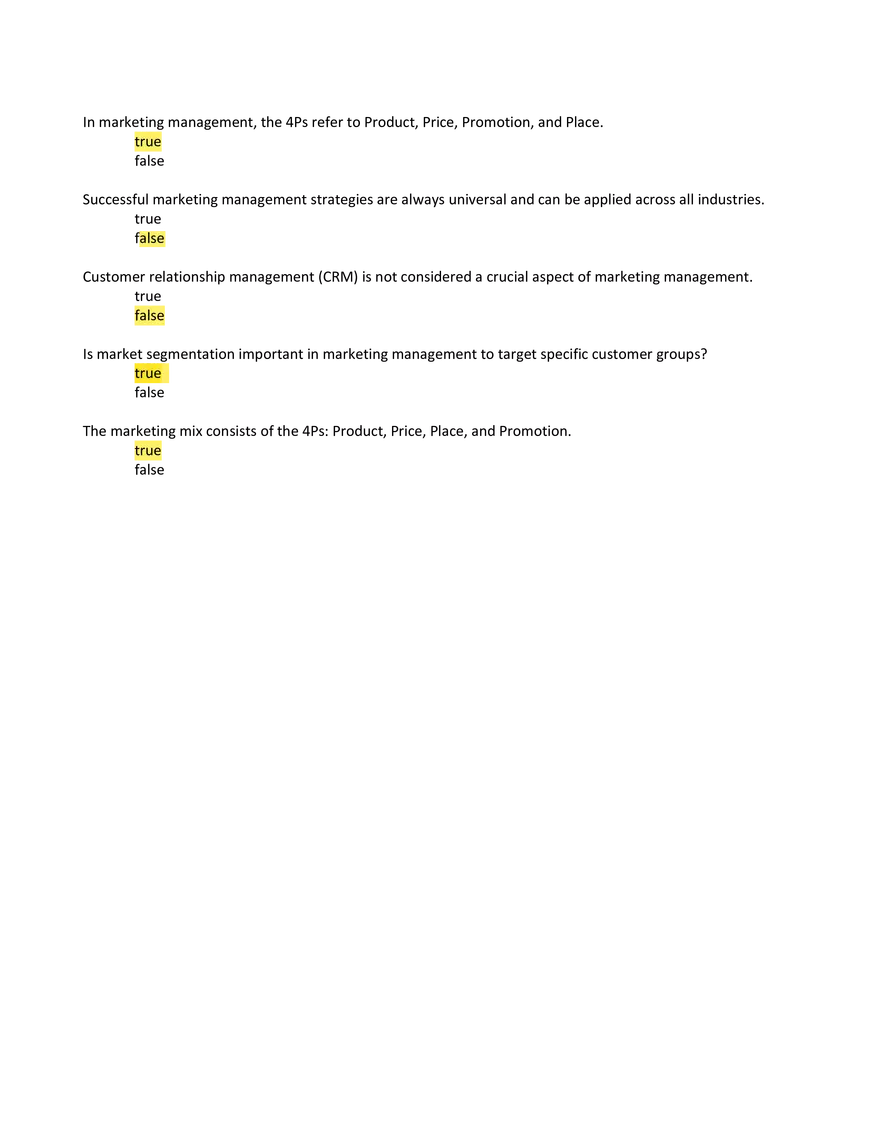 Principles of Marketing Answers - Page 4