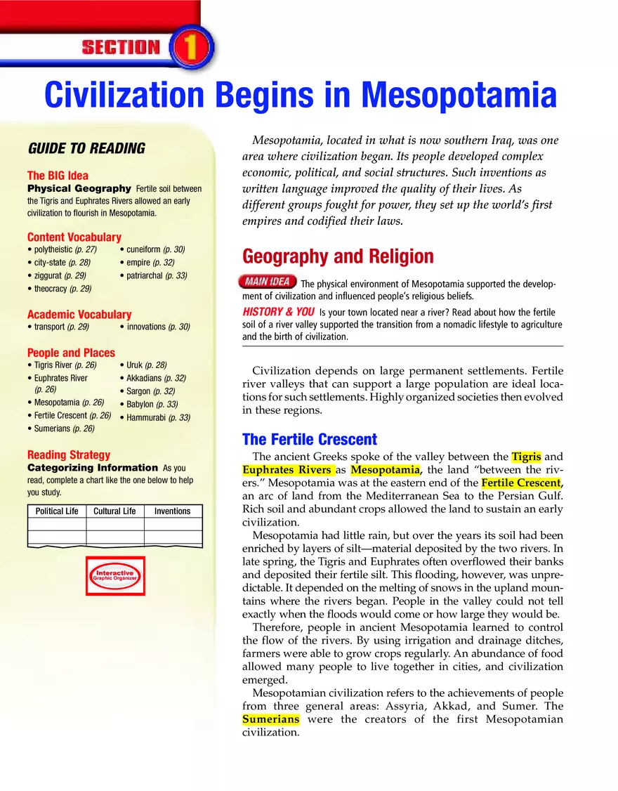 Civilization Begins in Mesopotamia - Page 1