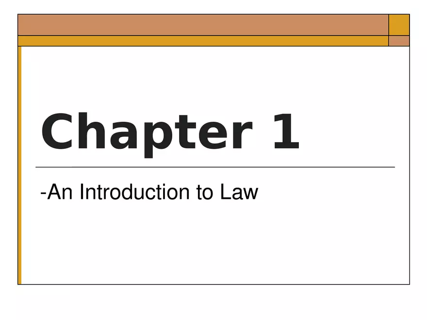 Chapter 1  An Introduction to Law - Page 1