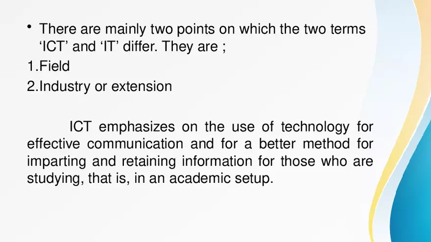 Difference Between ICT and IT - Page 11