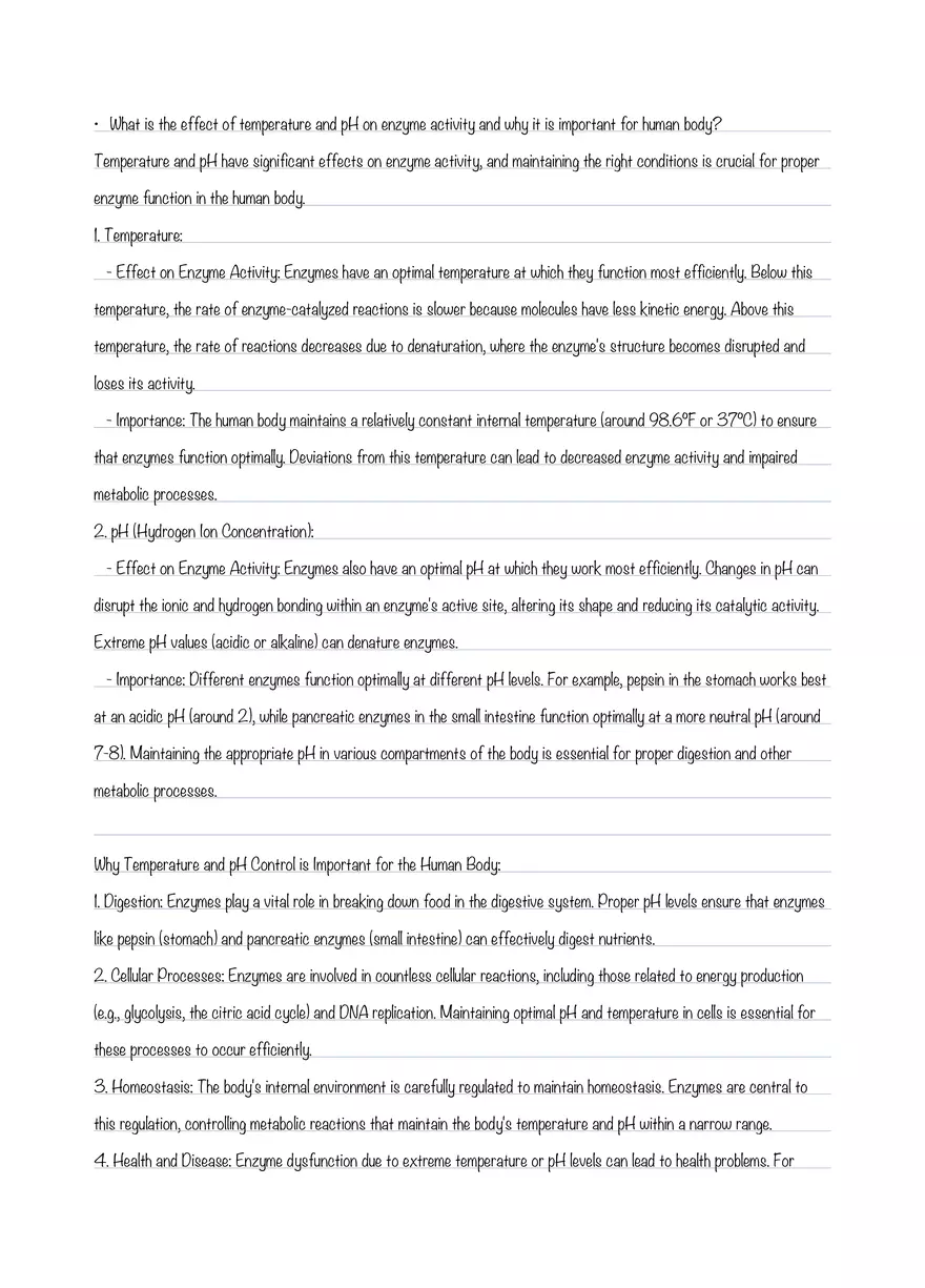 What is the Effect of Temperature and pH on Enzyme Activity and Why It is Important for Human Body - Page 1