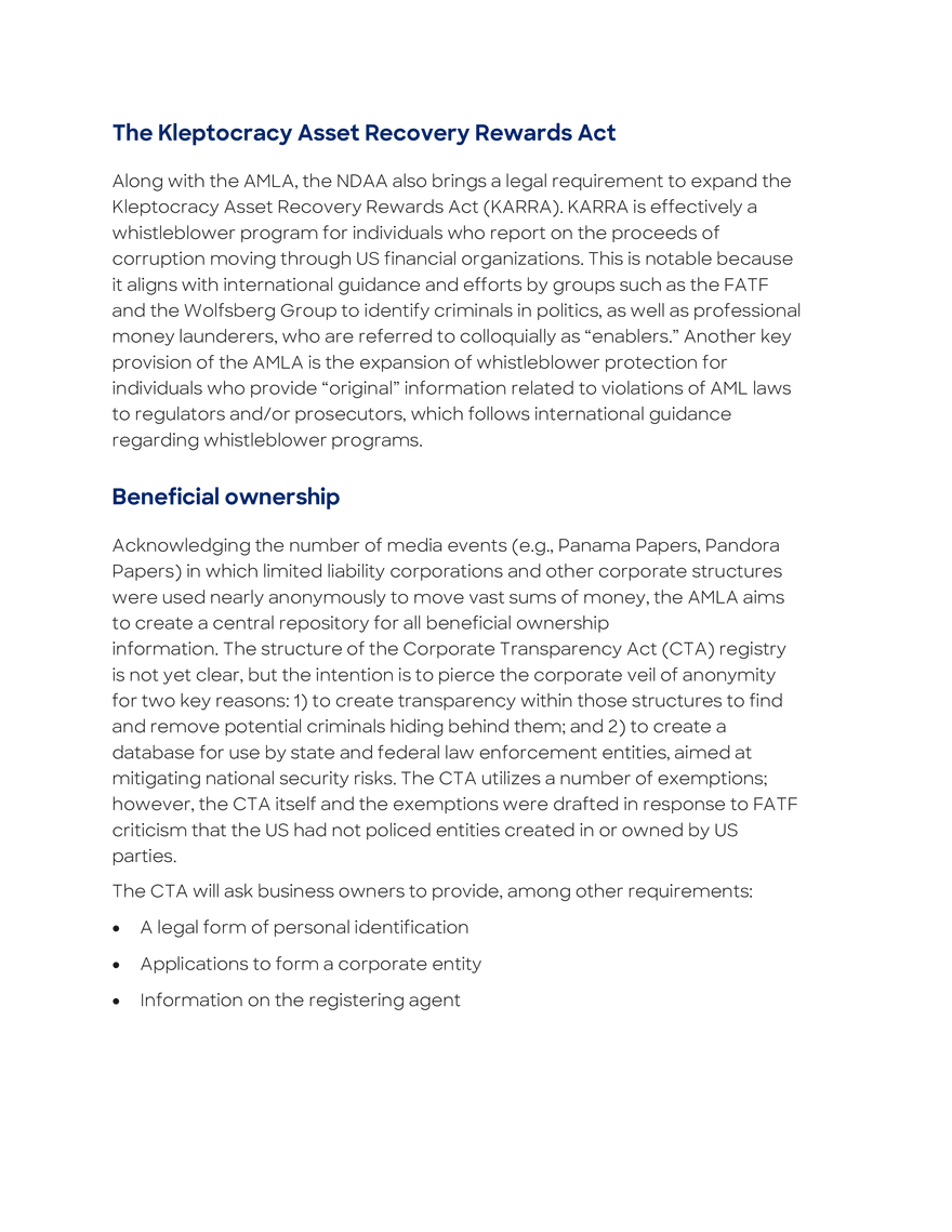 Key US Legislative and Regulatory Initiatives - Page 3