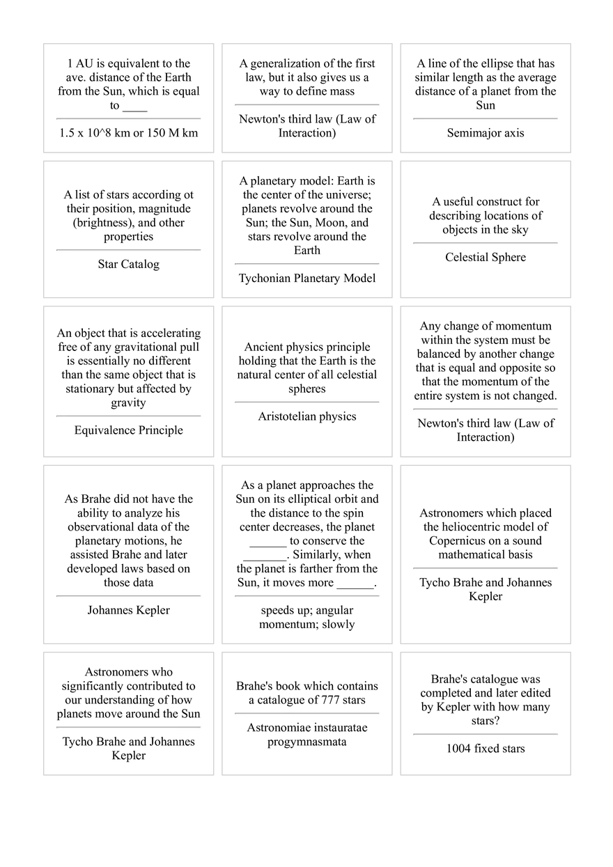 Astronomy Answers 1 - Page 1
