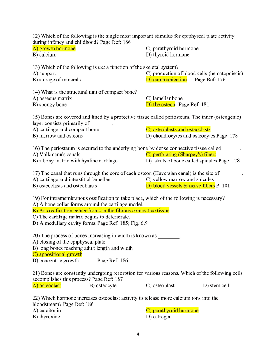 Chapter 6 Review Guide Bones and Skeletal Tissue - Page 4