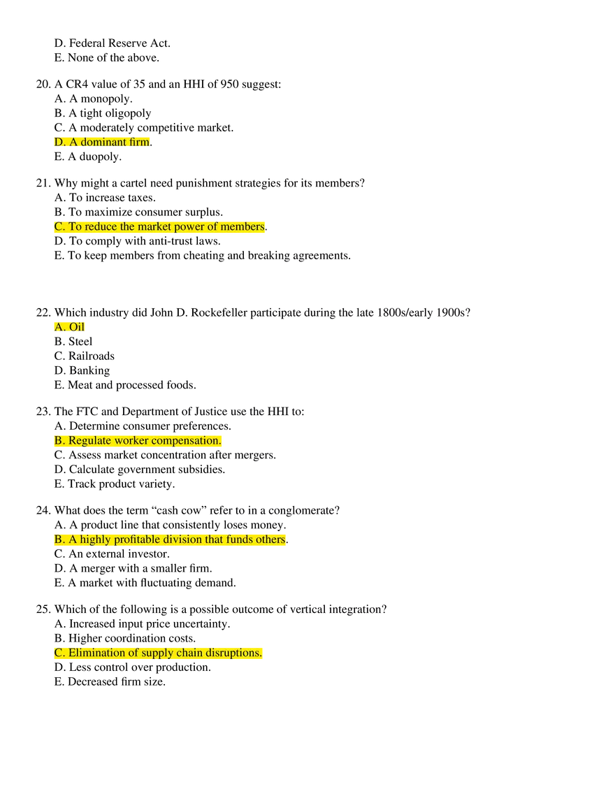 Module 8 Oligopoly Multiple Choice - Page 4
