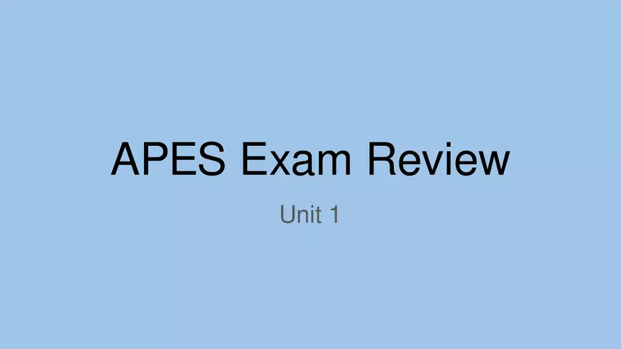 APES Exam Review Unit 1 - Page 1