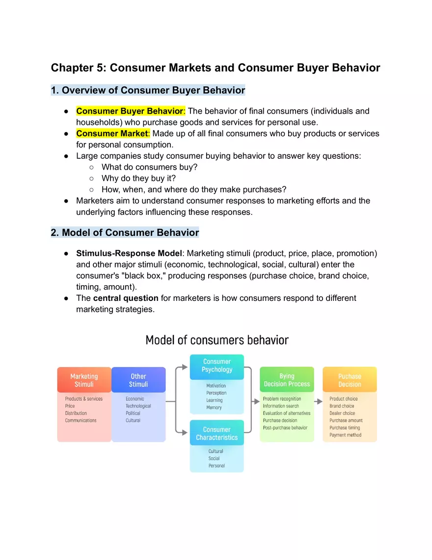 Chapter 5 Consumer Markets and Consumer Buyer Behavior - Page 1