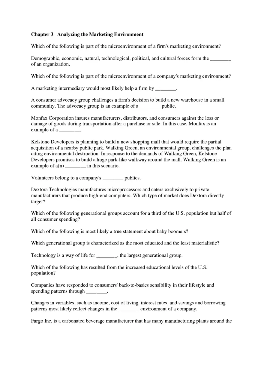 Chapter 3  Analyzing the Marketing Environment - Page 1
