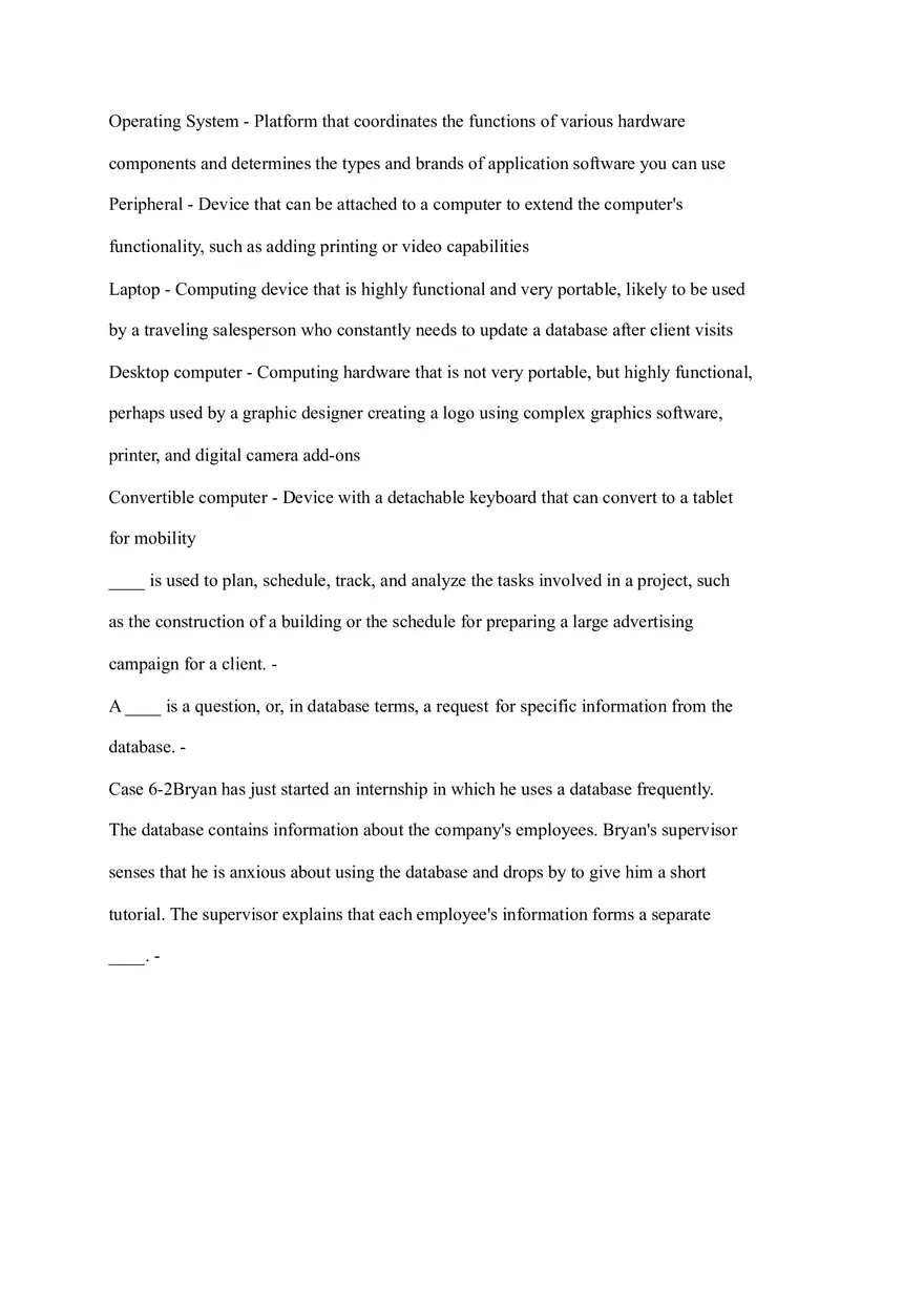 Operating System Study Fill in the Blank - Page 1