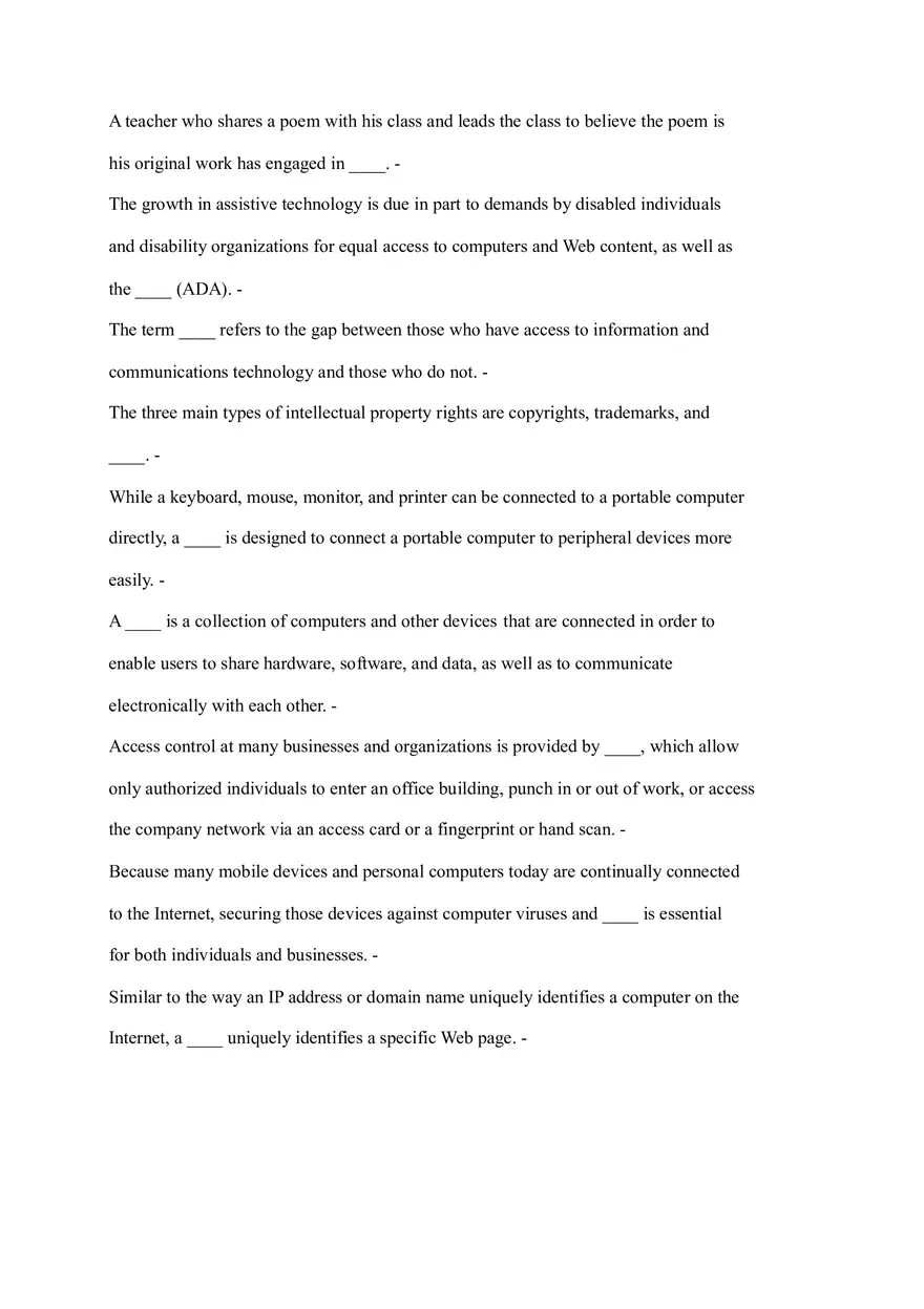 Operating System Study Fill in the Blank - Page 4