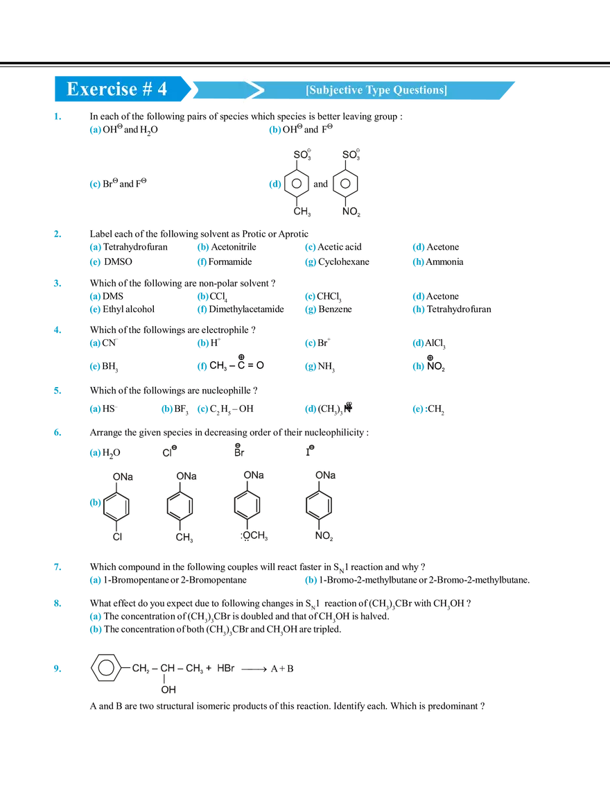 Reaction Mechanism Exercise # 4 - Page 1