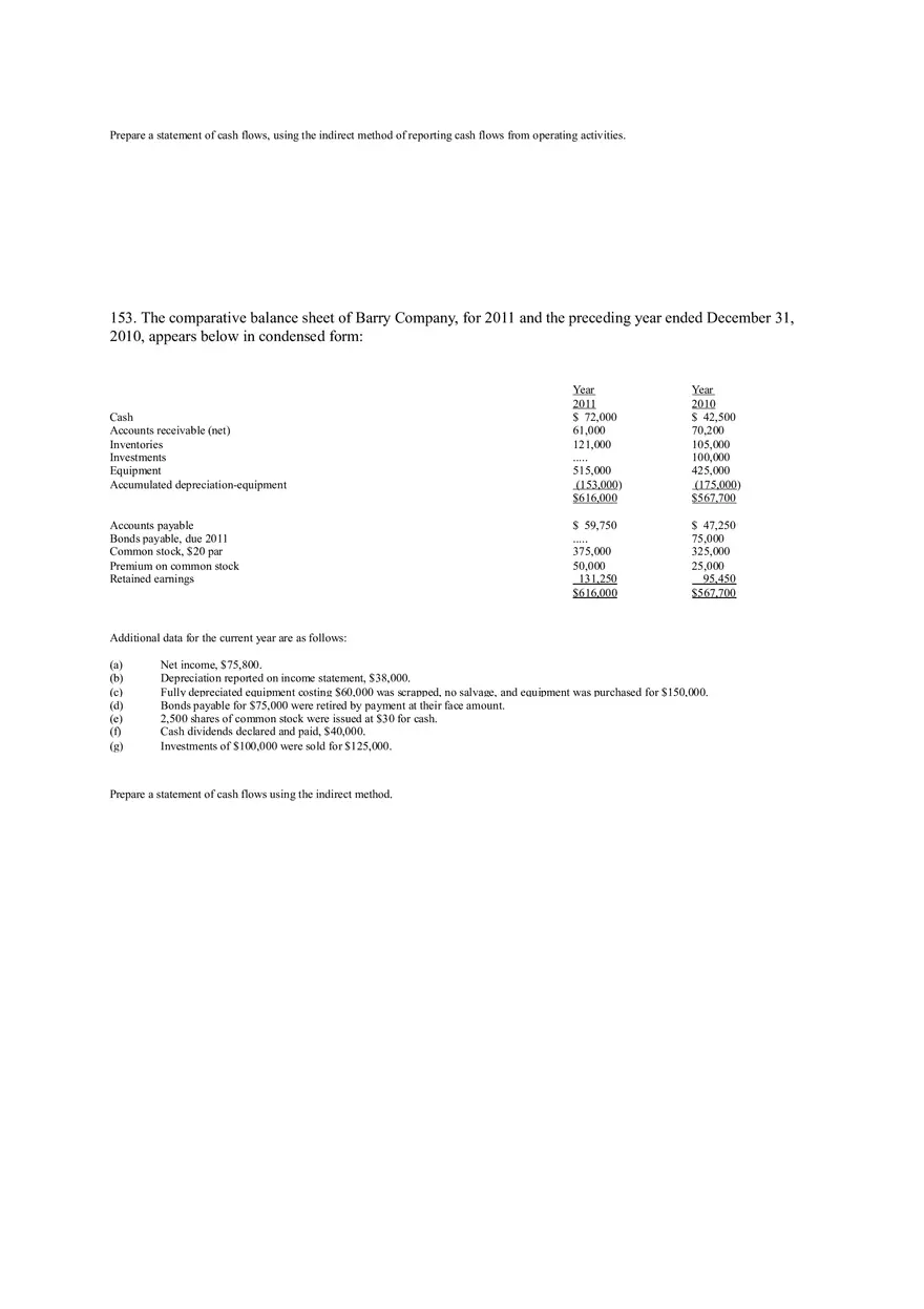 Statement of Cash Flows Questions Part 4 - Page 8