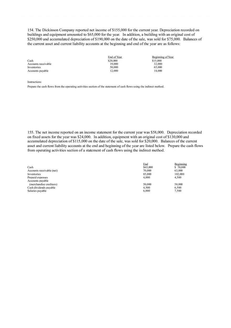 Statement of Cash Flows Questions Part 4 - Page 9