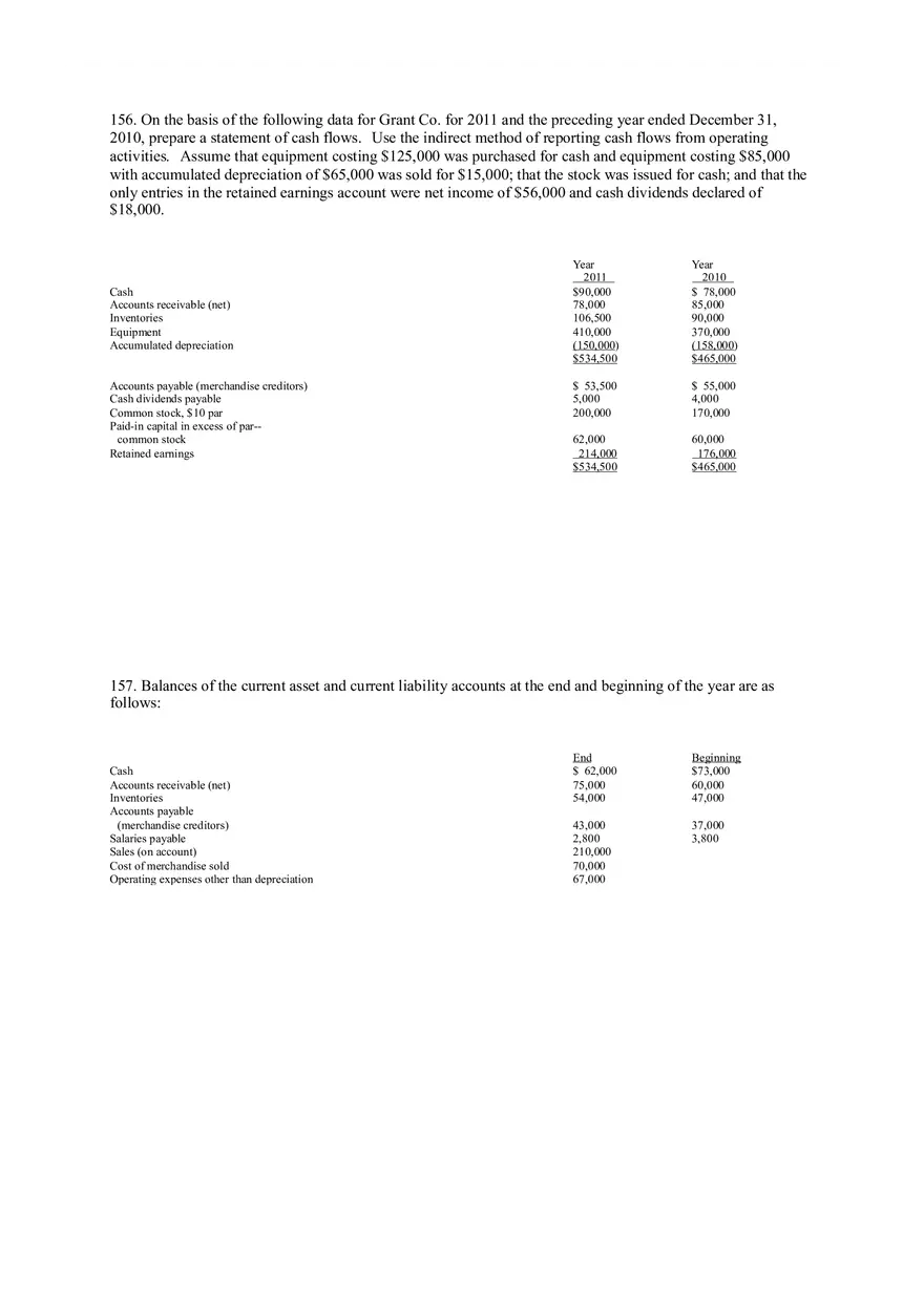 Statement of Cash Flows Questions Part 4 - Page 10