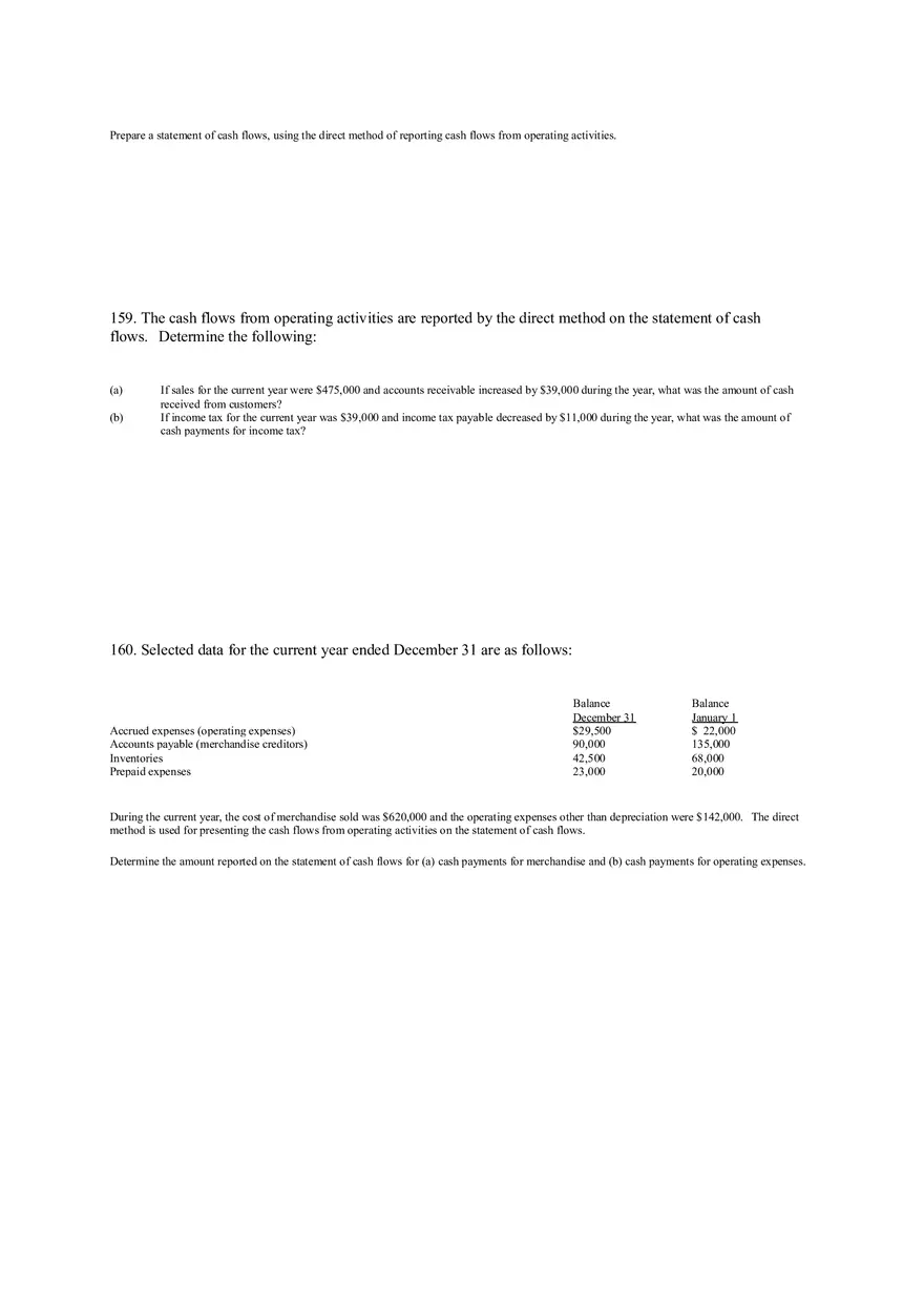 Statement of Cash Flows Questions Part 4 - Page 12