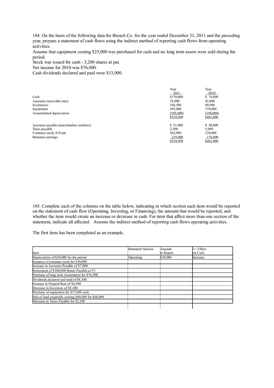 Statement of Cash Flows Questions Part 4 - Page 4