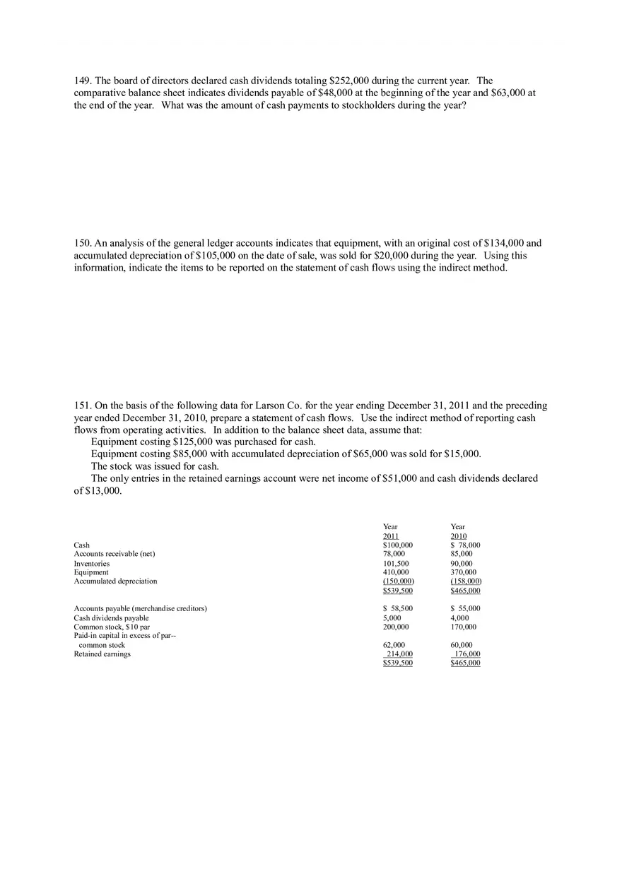 Statement of Cash Flows Questions Part 4 - Page 6
