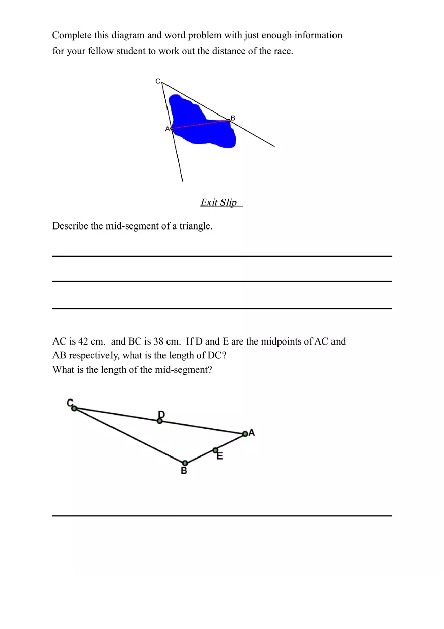 Geometry Pre-test Quiz Plan for Similar Triangles 2 - Page 3