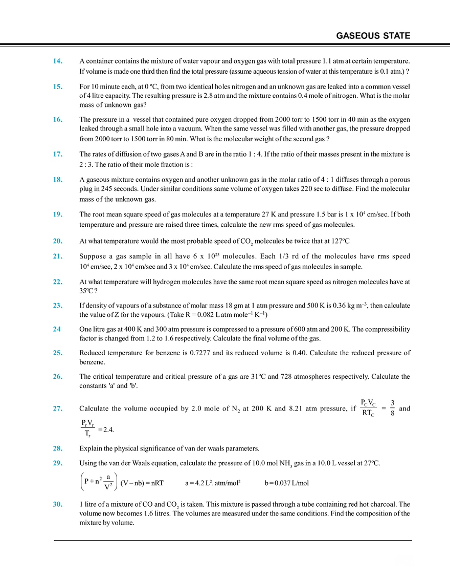 Gaseous State Exercise # 4 - Page 2