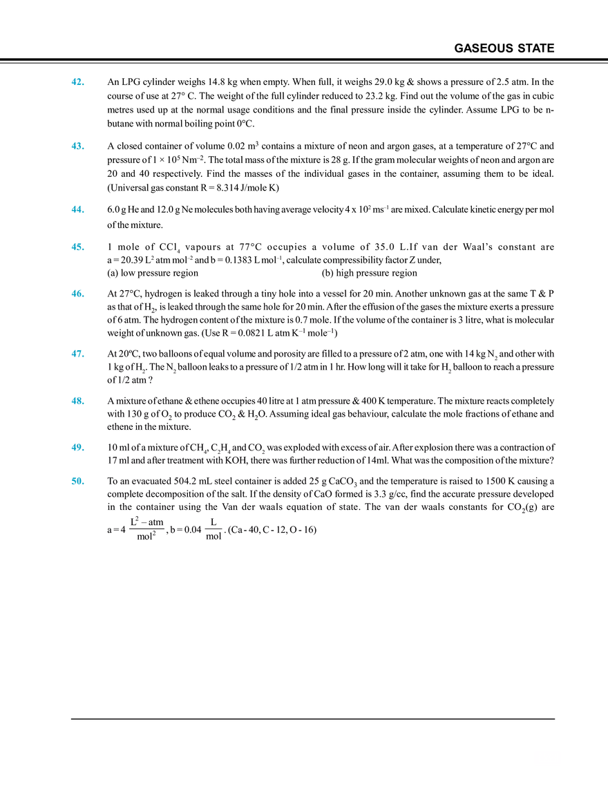 Gaseous State Exercise # 4 - Page 4