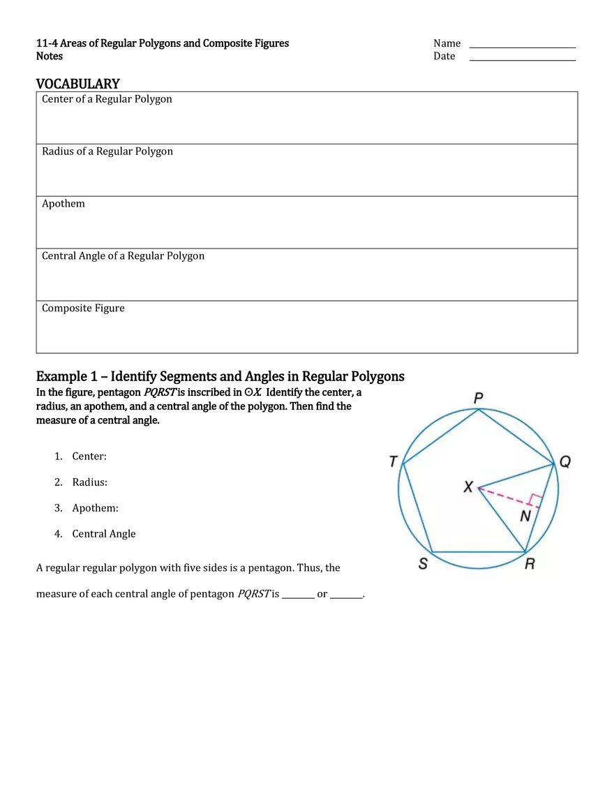 Areas of Regular Polygons and Composite Figures - Page 1