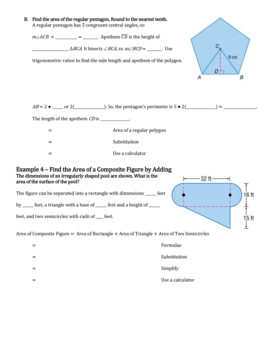 Areas of Regular Polygons and Composite Figures - Page 3
