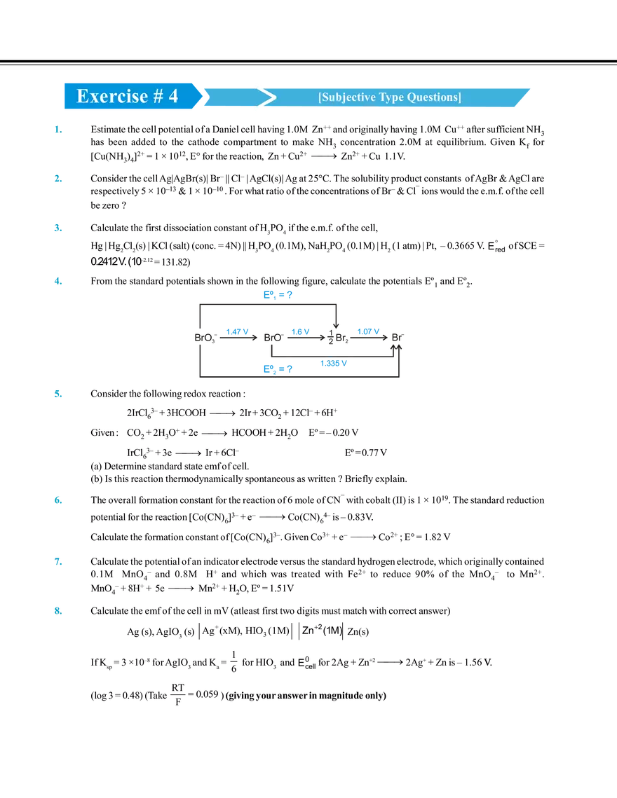 Electrochemistry Exercise # 4 - Page 1