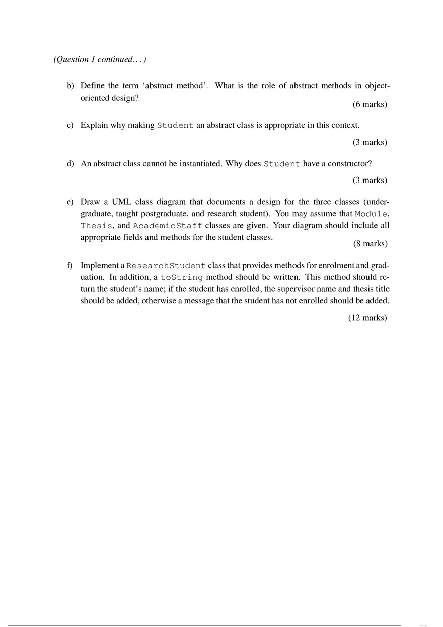 Java Programming Development Exam Questions - Page 2