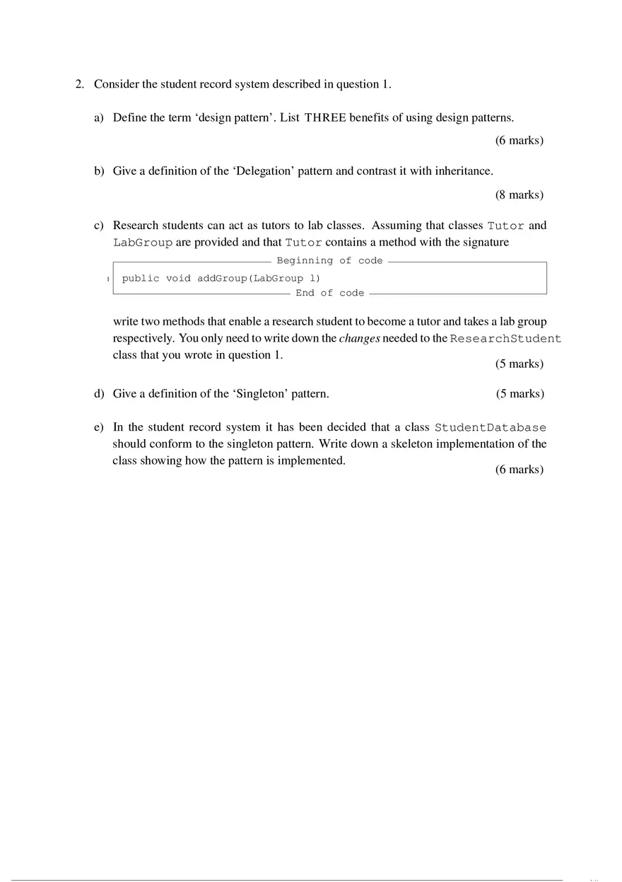 Java Programming Development Exam Questions - Page 3