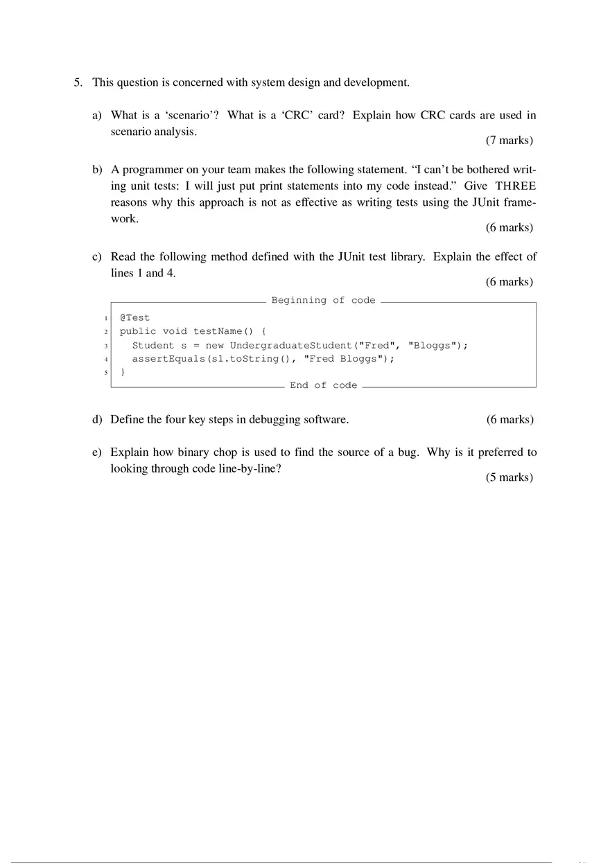 Java Programming Development Exam Questions - Page 6