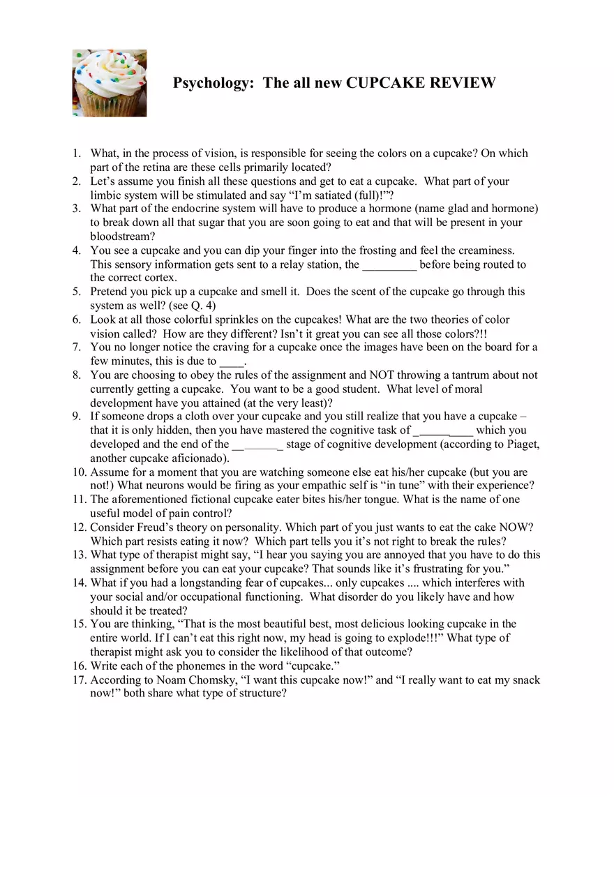 Psychology The All New Cupcake Review - Page 1